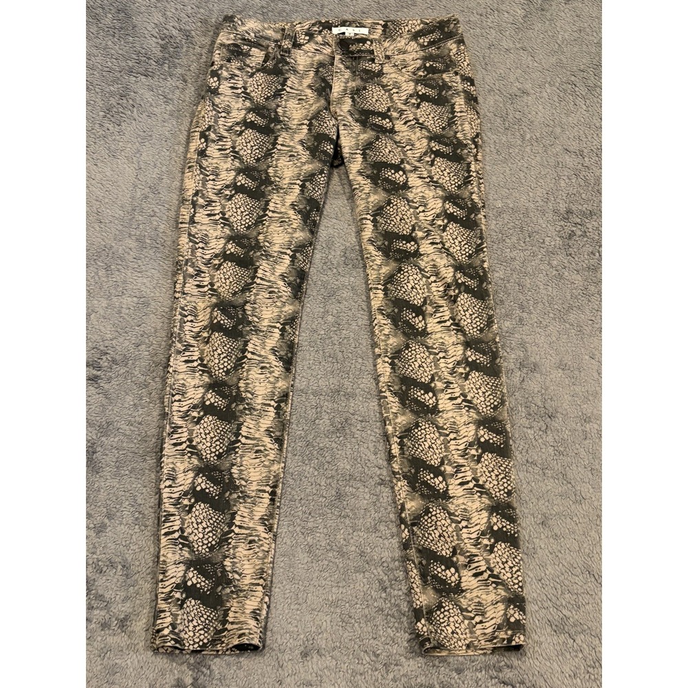 Cabi Jeans Womens 2 Skinny Snakeskin Gator Print Stretch Pants Ankle
